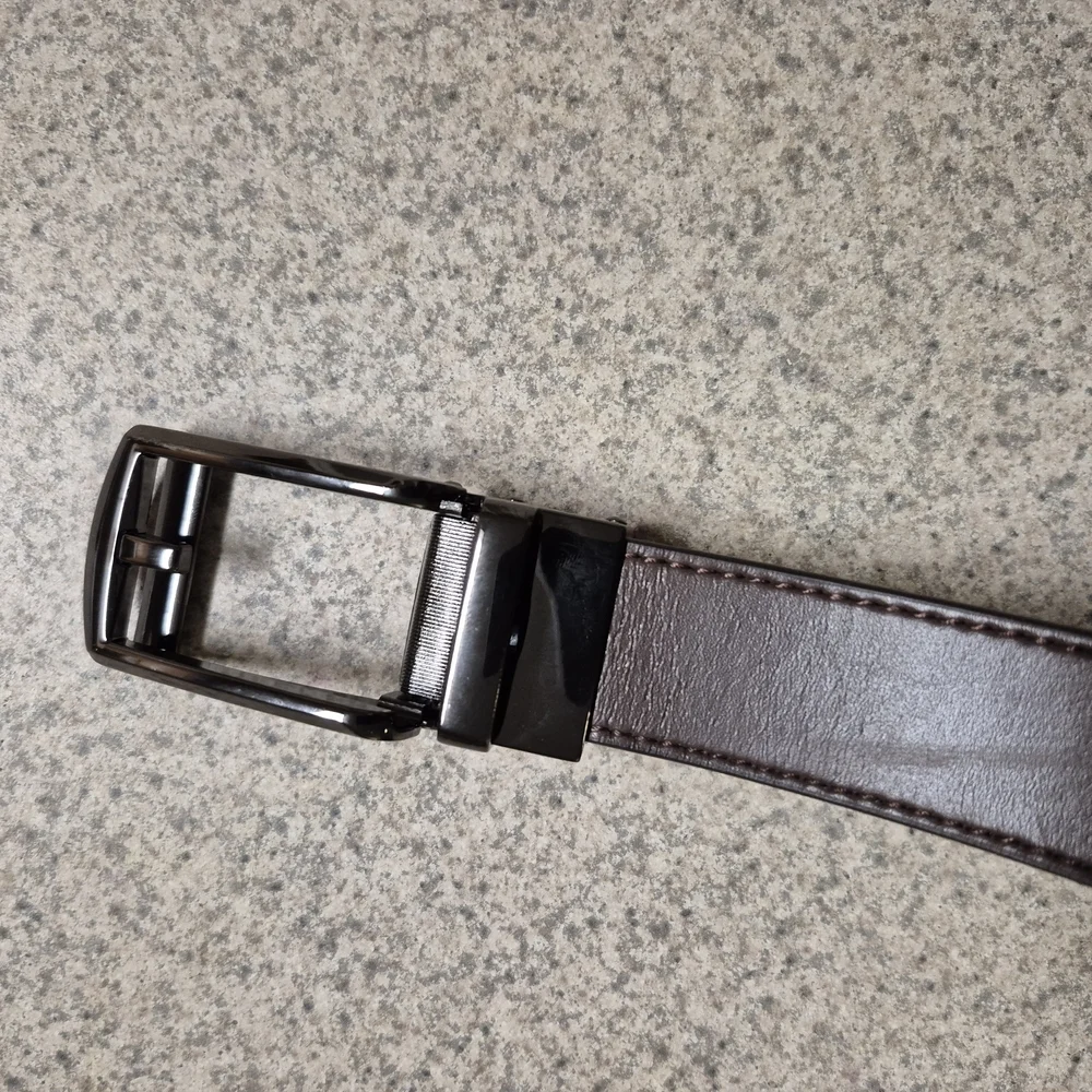 Reversible Black and Brown Leather Belt